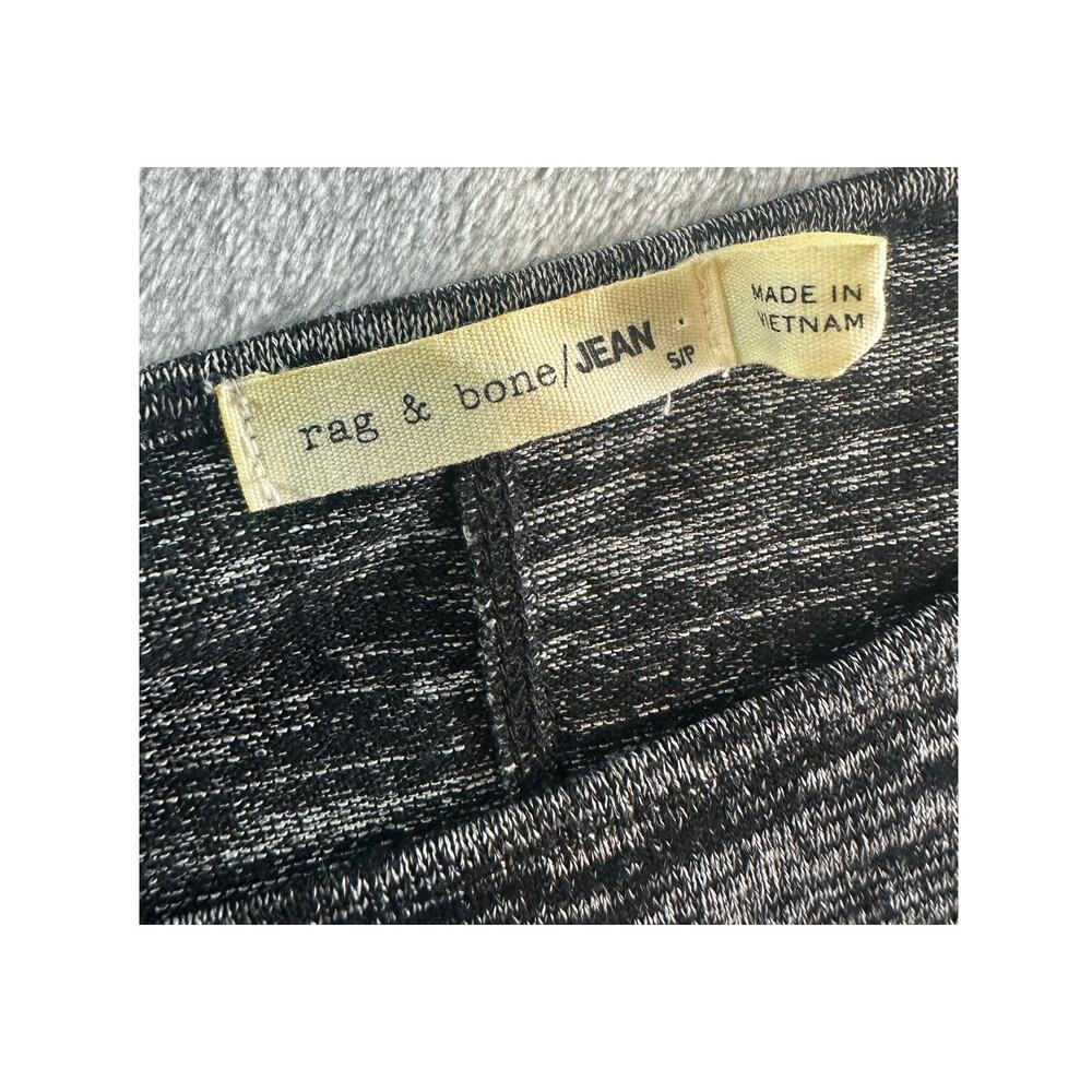 Rag & Bone Giada Long Sleeve Slub Knit Tee - Rayon Blend  - Black/Gray - Size S - Picture 5 of 5